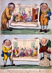 Karikatur Ornamente für Bildschirme, 1800